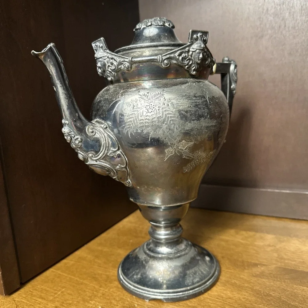 Antique Meridian B. Co. 1879 Tea/Coffee Silverplate Samovar
